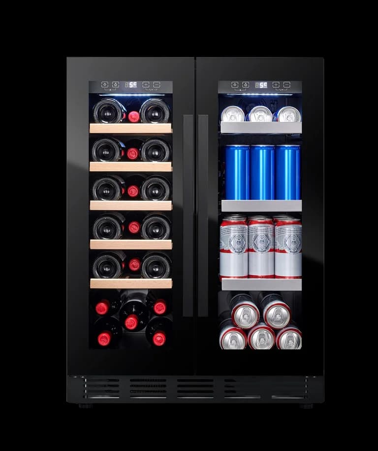 Inbyggbar Vin- och ölkyl - Arctic Collection 60 Duo Fullglass Black - Cavin